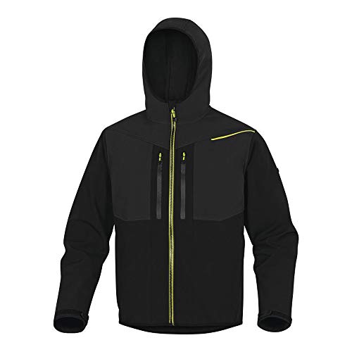 Delta Plus HORT2NOXX Jacke aus Softshell Polyester/Elasthan mit 3 Laminierte Schichten, Schwarz-Orange, Größe XXL von Deltaplus