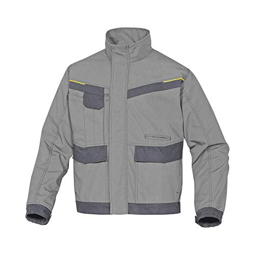 Delta Plus MCVE2GRPT Mach2 Corporate Arbeitsjacke aus Ripstop Polyester/Baumwolle, Hellgrau/Dunkelgrau, Größe S von Deltaplus