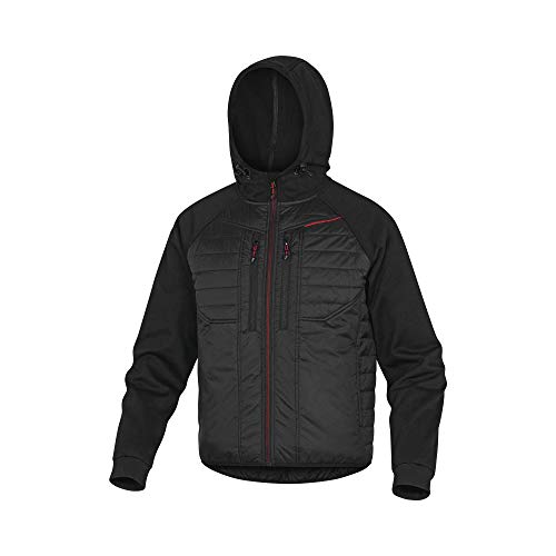 Delta Plus MOOVENR3X Zweikomponenten-Jacke aus Polyamid Ripstop mit Pu-Beschichtung und Polyester mit 2 Laminierten Schichten, Gesteppt, Schwarz/Rot, Größe 3XL von Deltaplus