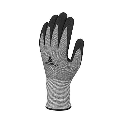 Delta Plus VECUTF01NO07 Xtrem Cut Feinstrickhandschuh, Nitrilschaum-Beschichtete mit Körnung Handfläche, 13Er Teilung, Grau/Schwarz, Größe 07 Delta Plus VECUTF01NO07 Xtrem Cut Feinstrickhandschuh, Nitrilschaum-Beschichtete mit Körnung Handfläche, 13Er Teilung, Grau/Schwarz, Größe 07 von Deltaplus