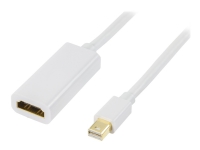 Deltaco DP-HDMI100, 1 m, Mini DisplayPort, HDMI Typ A (Standard), Männlich, Weiblich, Weiß von Deltaco
