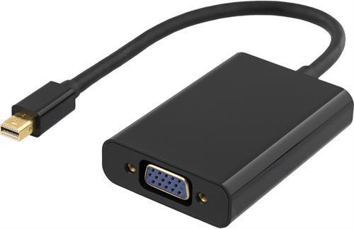 Deltaco DP-VGA13 Videokabel-Adapter 0,25 m mini DisplayPort VGA Schwarz (DP-VGA13) von Deltaco