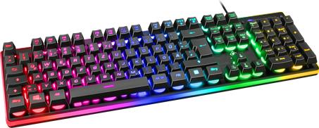 Deltaco Gaming GAM-021-RGB-DE Kabelgebunden, USB Gaming-Tastatur Ergonomisch, Beleuchtet Deutsch, QWERTZ Schwarz (GAM-021-RGB-DE) von Deltaco