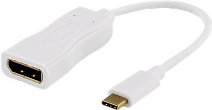 Deltaco USBC-DP1 Videokabel-Adapter 0,1 m USB Typ-C DisplayPort Weiß (USBC-DP1) von Deltaco