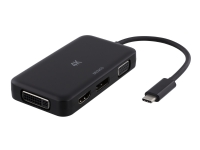 Deltaco USBC-MULTI, USB 3.2 Gen 1 (3.1 Gen 1) Type-C, Schwarz, DisplayPort, VGA, 55 mm, 95 mm, 15 mm von Deltaco