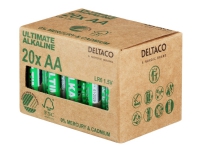Deltaco Ultimate Alkaline AA, Einwegbatterie, AA, Alkali, 1,5 V, 20 Stück(e), Cd (cadmium), Hg (Quecksilber), Pb (Blei) von Deltaco