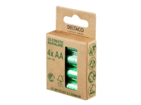 Deltaco Ultimate Alkaline AA, Einwegbatterie, AA, Alkali, 1,5 V, 4 Stück(e), Cd (cadmium), Hg (Quecksilber), Pb (Blei) von Deltaco
