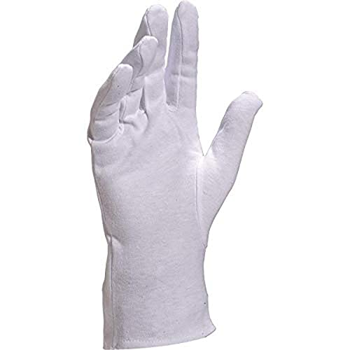 Delta Plus COB4008 Handschuh Aus Weißer Baumwolle Mit Saum, Weiß, Größe 08 von Deltaplus