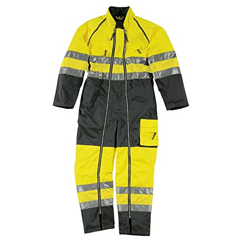 Delta Plus MHCDZJA3X Mach Hochsichtbarer Arbeitskombination aus Baumwolle/Polyester, Neongelb-Grau, 3XL von Deltaplus