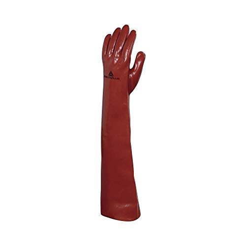 Delta Plus PVCC60010 BASF-Handschuhe Aus PVC - Länge 60 cm, Rot, Größe 10 von Deltaplus