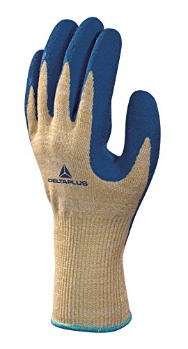 Delta Plus VECUT45BL07 Aramid Feinstrickhandschuh, Latex Beschichtete Handfläche, Gelb-Blau, 07 von Deltaplus