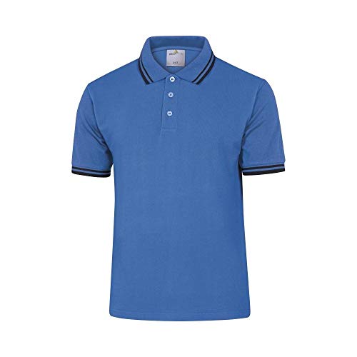 Deltaplus AGRABLTM Poloshirt Piqué-Strick 100% Baumwolle 200 G/M², Blau, Größe M von Deltaplus