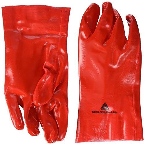 Deltaplus DPPVC732710 Pvc-Handschuhe - Länge 27 Cm, Rot, Größe 10 von Deltaplus