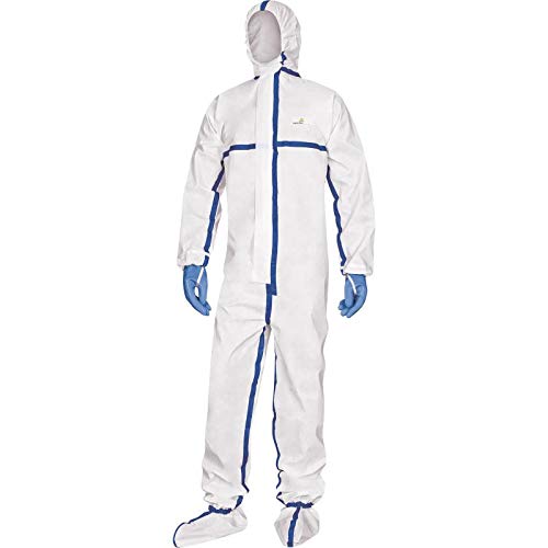 Deltaplus DT250XG Overall Mit Kapuze - Wasserdichte Nähte, Weiß, Größe XL von Deltaplus