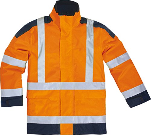 Deltaplus EASYVJMXX Signalparka Aus Polyester Mit Pu-Beschichtung, Neongelb-Marineblau, Größe XXL von Deltaplus