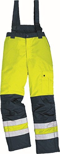 Deltaplus FARGOHVJATM Warme Signalhose Aus Polyester Mit Pu-Beschichtung, Neongelb-Marineblau, Größe M von Deltaplus