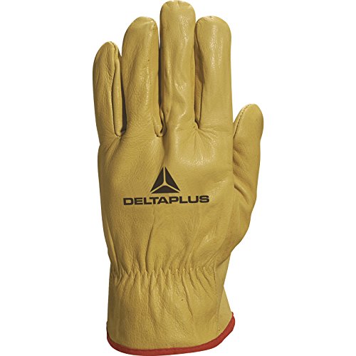 Deltaplus FBJA4908 Handschuh Ganz Aus Gelbem Rindsnarbenleder, Gelb, Größe 08 von Deltaplus