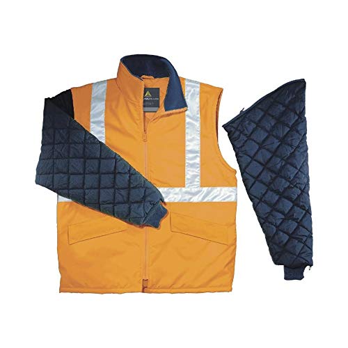 Deltaplus FREEWHVORGT Signaljacke Mit Abnehmbaren Ärmeln, Neonorange, Größe L von Deltaplus