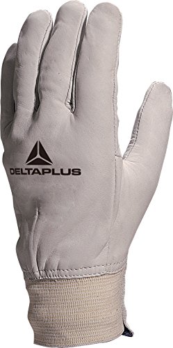Deltaplus GFBLE08 Handschuh Aus Grauem Rindsnarbenleder, Latex Bund, Natur, Größe 08 von Deltaplus