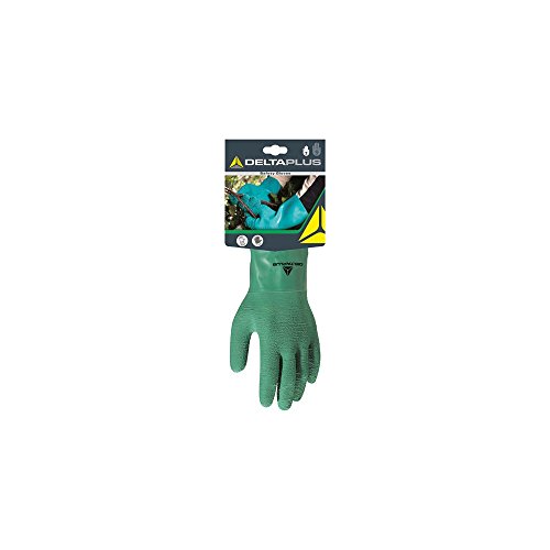 Deltaplus LAT5007 Naturlatex-Handschuhe Auf Baumwolljersey Träger - Länge: 30 Cm, Grün, Größe 7/8 von Deltaplus
