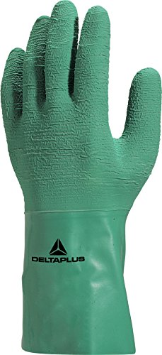 Deltaplus LAT5009 Naturlatex-Handschuhe Auf Baumwolljersey Träger - Länge: 30 Cm, Grün, Größe 9/10 von Deltaplus