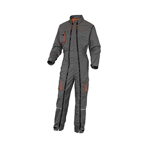 Deltaplus M2CZ2GRXG Mach2 Arbeitskombination Aus Polyester/Baumwolle - Doppelter Reissverschluss, Grau-Orange, Größe XL von Deltaplus