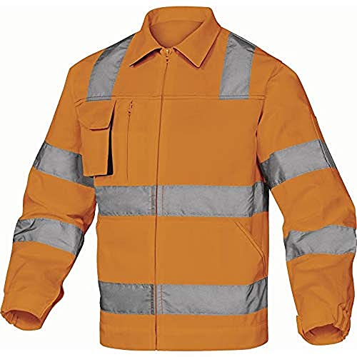 Deltaplus M2VHVOGTM Mach2 Hochsichtbarer Arbeitsjacke Aus Baumwolle / Polyester, Neonorange-Grau, Größe M von Deltaplus