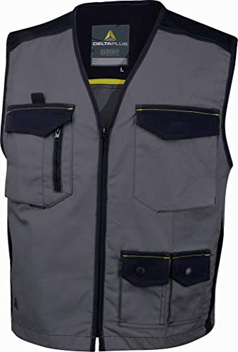 Deltaplus M5GILGNTM Mach Spirit Arbeitsweste Aus Baumwolle Polyester, Grau-Schwarz, Größe M von Panoply