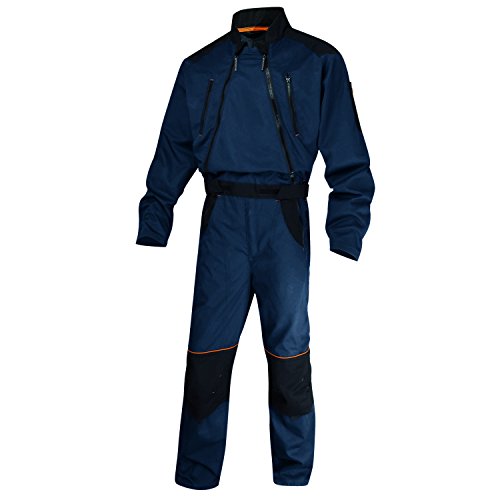 Deltaplus MCCDZBMPT Mach2 Corporate Arbeitsoverall Aus Polyester Baumwolle - Doppelter Reissverschluss, Marineblau-Schwarz, Größe S von Deltaplus