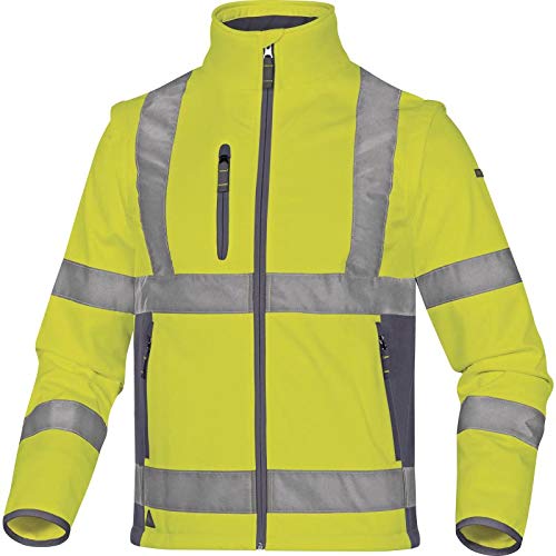 Deltaplus MOON2JGPT Jacke Aus "Softshell" Polyester / Elasthan Mit 3 Laminierte Schichten, Neongelb-Grau, Größe S von Deltaplus