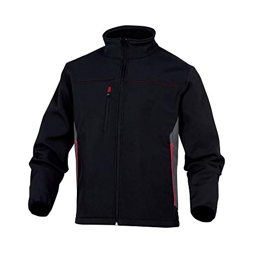 Deltaplus MYSENNR3X Softshell-Jacke 96% Polyester 4% Elasthan, Schwarz-Rot, Größe 3XL von Deltaplus