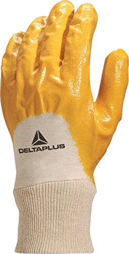 Deltaplus NI01508 Handschuh Mit Leichter Nitrilbeschichtung - Handrücken Offen, Gelb, Größe 08 von Deltaplus