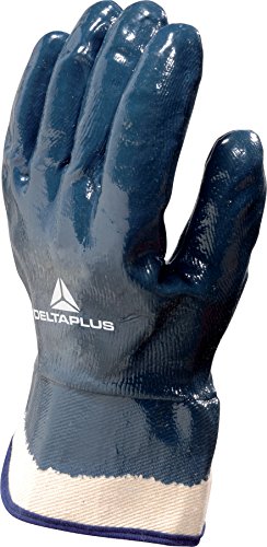 Deltaplus NI17511 Handschuh Mit Nitrilbeschichtung - Leinenstulpe 6 Cm, Blau, Größe 11 von Deltaplus