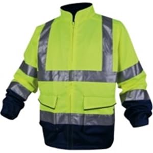 Deltaplus PHVE2JMGT Panostyle Hochsichtbarer Arbeitsjacke Aus Polyester/Baumwolle, Neongelb-Marineblau, Größe L von Deltaplus