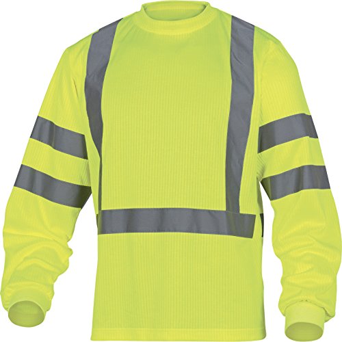 Deltaplus RUDDEJAGT Hv-Langarm-Tee-Shirt 75% Polyester 25% Baumwolle 200 G/M², Neongelb, Größe L von Deltaplus