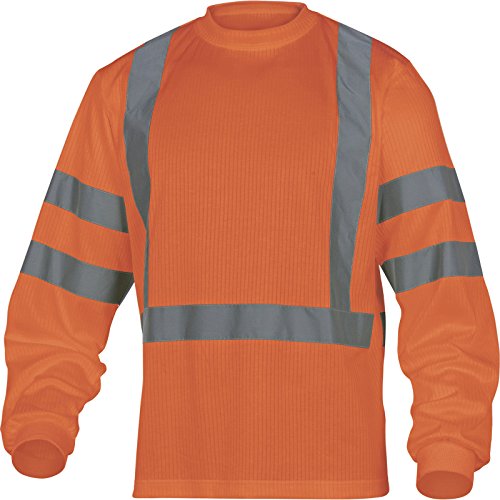 Deltaplus RUDDEORXG Hv-Langarm-Tee-Shirt 75% Polyester 25% Baumwolle 200 G/M², Neonorange, Größe XL von Deltaplus