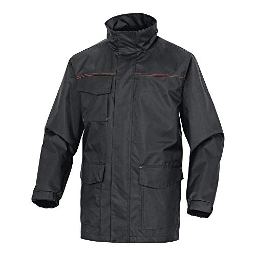 Deltaplus SLIGONRPT Leichter Parka Aus Oxford Polyester Mit Pu-Beschichtung - Polyester Netzmesh Futter (Abgestimmt Auf Das Sortiment Mach Und Panostyle), Schwarz-Rot, Größe S von Deltaplus