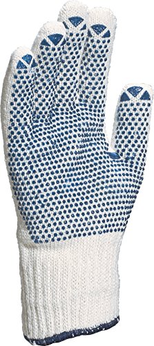 Deltaplus TP16907 Strickhandschuh Polycotton - Pvc-Punktbeschichtung, Weiß, Größe 07 von Deltaplus