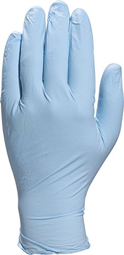 Deltaplus V1400B10006 Spenderschachtel 100 Ungepuderte Einweghandschuhe Aus Nitril, Blau, Größe 6/7 von Deltaplus