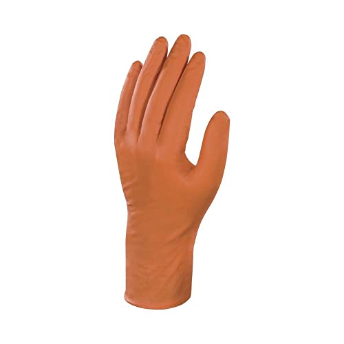 Deltaplus V150007 Spenderschachtel 50 Ungepuderte Einweghandschuhe Aus Nitril - Länge 27 Cm, Orange, Größe 7/8 Deltaplus V150007 Spenderschachtel 50 Ungepuderte Einweghandschuhe Aus Nitril - Länge 27 Cm, Orange, Größe 7/8 von Deltaplus