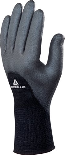 Deltaplus VE703NO10 Polyamid Feinstrickhandschuh / Handfläche Pu, Schwarz, Größe 10 von Deltaplus