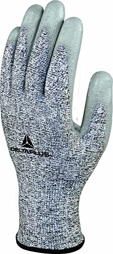 Deltaplus VECUT58GRG307 Econocut Feinstrickhandschuh - Pu-Beschichtete Handfläche - 13Er Teilung - X3 Paare, Grau, Größe 07 von Deltaplus