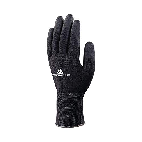 Deltaplus VECUT59NO10 Feinstrickhandschuh Deltanocut+ - Pu-Beschichtete Handfläche, Schwarz, Größe 10 von Deltaplus