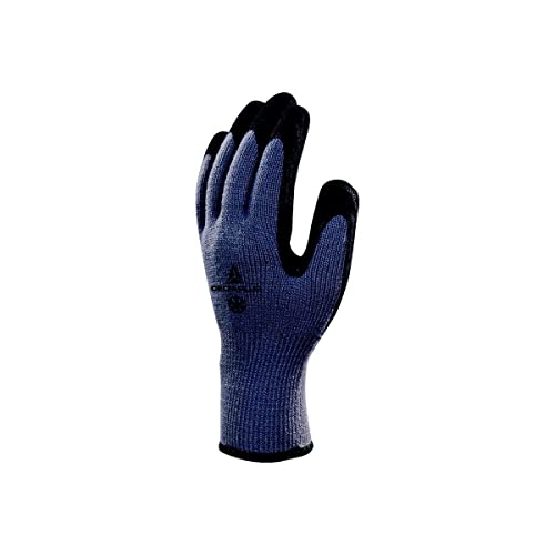 Deltaplus VV735GR10 Acryl Feinstrickhandschuh - Handfläche Mit Latex-Schaumstoff Beschichtung, Grau-Schwarz, Größe 10 von Deltaplus