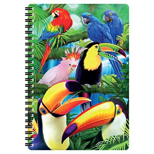 3D LiveLife A5 Notizbuch - Tukanparadies von Deluxebase. 80-seitiges 3D-Notizbuch für tropische Vögel. Schul- oder Büromaterial mit Kunstwerken, von renommierten Künstler Michael Searle lizenziert von Deluxebase