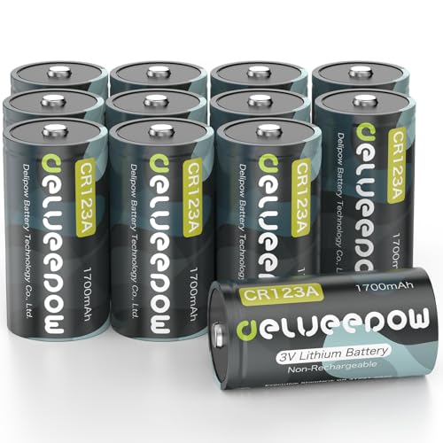 Delyeepow CR123A 3V Lithium-Batterien 12 Stück, 1700mAh 3 Volt 123 Foto Einwegbatterien Lithium Batterie für Kamerablitz, Taschenlampe, Alarmsysteme, Spielzeug Delyeepow CR123A 3V Lithium-Batterien 12 Stück, 1700mAh 3 Volt 123 Foto Einwegbatterien Lithium Batterie für Kamerablitz, Taschenlampe, Alarmsysteme, Spielzeug von Delyeepow