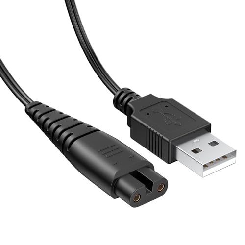 Demark Ladekabel für Hatteker 1,5 m, Rasierer-Ladekabel kompatibel mit Hatteker RFC-588 RFC-598 RFC-690 RFC-692 RFC-696 RSCX-9598 RSCX-7568 (Schwarz) von Demark