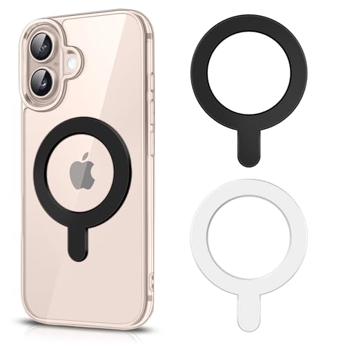 Demark MagSafe-Aufkleber, kompatibel mit MagSafe-Ring, Metallring, unterstützt kabelloses Laden, universelles magnetisches Umwandlungs-Kit für Handyhülle für iPhone, Galaxy, Schwarz + Weiß, 2 Stück Demark MagSafe-Aufkleber, kompatibel mit MagSafe-Ring, Metallring, unterstützt kabelloses Laden, universelles magnetisches Umwandlungs-Kit für Handyhülle für iPhone, Galaxy, Schwarz + Weiß, 2 Stück von Demark