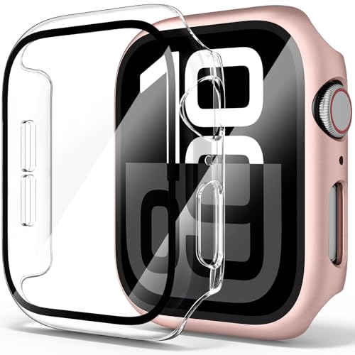 Hartschalen-Schutzhülle, kompatibel mit Apple Watch Serie 10, 42 mm, ultradünn, vollständige Abdeckung, PC-Abdeckung für iWatch (Starlight/Transparent, 42 mm für Apple Watch 10), 2 Stück von Demark