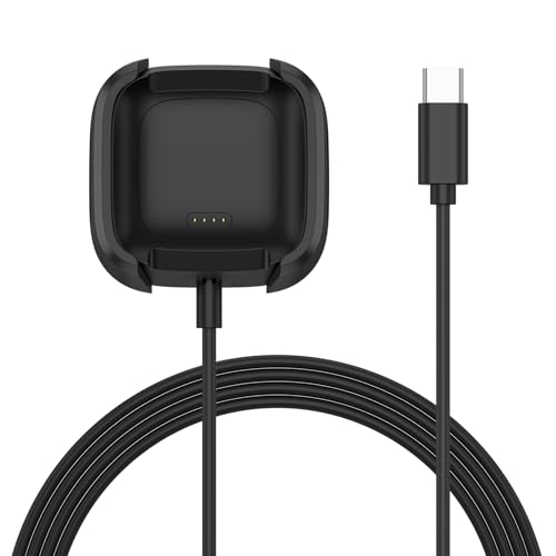 Ladegerät für Fitbit Versa 2 Health & Fitness Smartwatch, 100 cm, Schnelllade-Ersatz, Fitbit Versa 2, USB-Ladekabel, Dock-Ständer (nicht für Fitbit Versa/Versa Se/Versa Lite) (USB C) von Demark